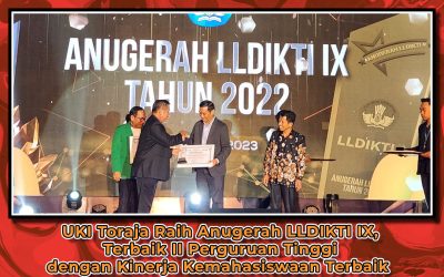 UKI Toraja Raih Anugerah LLDIKTI IX, Terbaik II Perguruan Tinggi dengan Kinerja Kemahasiswaan Terbaik